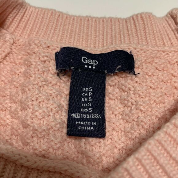 Gap Sweater Small Women's Pink Knitted Long Sleeve Crew Neck Cotton Warm - Picture 5 of 8